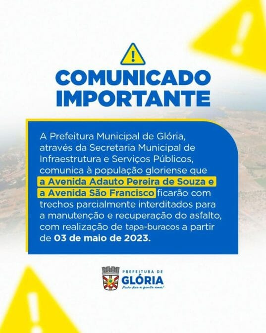 Vias Importantes De Glória Passam Por Manutenção: Confira As Alterações No Trânsito!