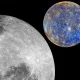 Representação Artística Da Conjunção Entre A Lua E Mercúrio. Crédito: Claudio Caridi - Spaceweather (Fundo). Montagem: Olhar Digital