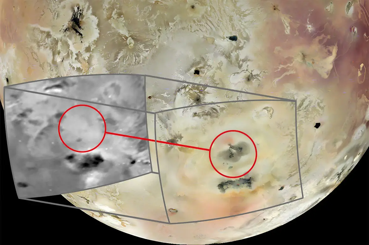 A Inserção Cinza Mostra O Que A Espaçonave Galileo Viu Há Cerca De 25 Anos. Já A Imagem Colorida Maior Foi Capturada Este Ano Pela Junocam. Crédito: Nasa / Jpl-Caltech / Swri / Msss / Europlanet