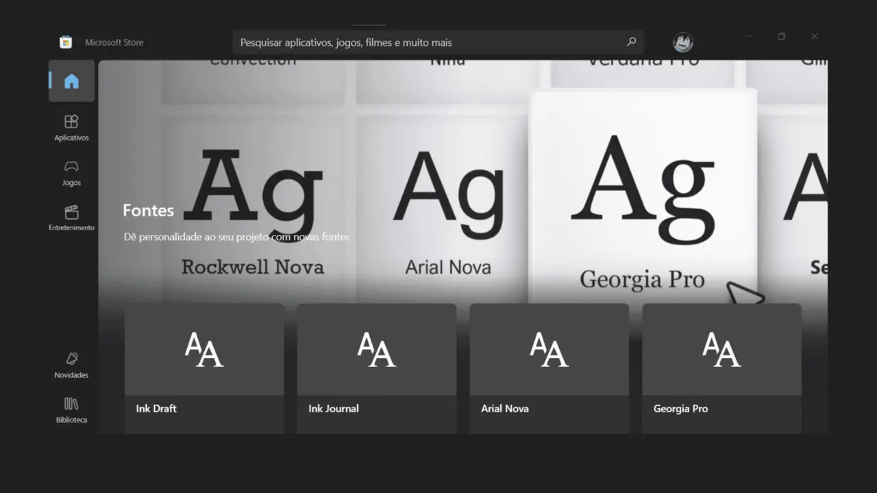 Fontes Para Texto Na Microsoft Store (Reprodução: Wagner Edwards/Olhar Digital)