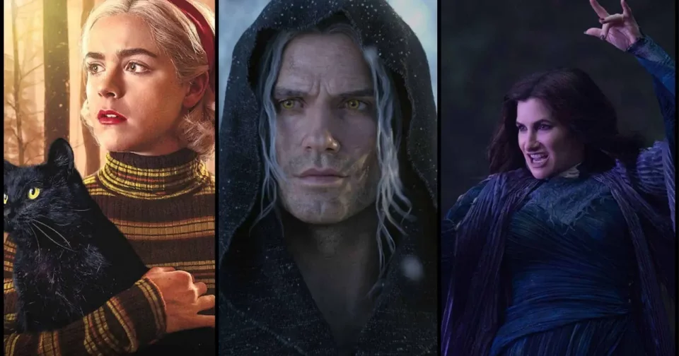 Crédito: Sabrina (Netfflix), The Witcher (Netflix) E Agatha Desde Sempre(Disney+)