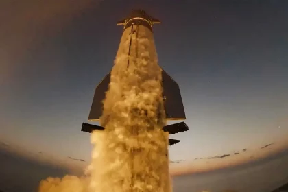 Vista Da Torre Na Decolagem Do Quinto Teste De Voo Da Starship (Imagem:reprodução/X/Spacex)