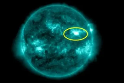 Imagem Obtida Por Satélite Mostra Explosão Solar De Tipo X1.1 (Reprodução:noaa/Swpc/Goes-16)