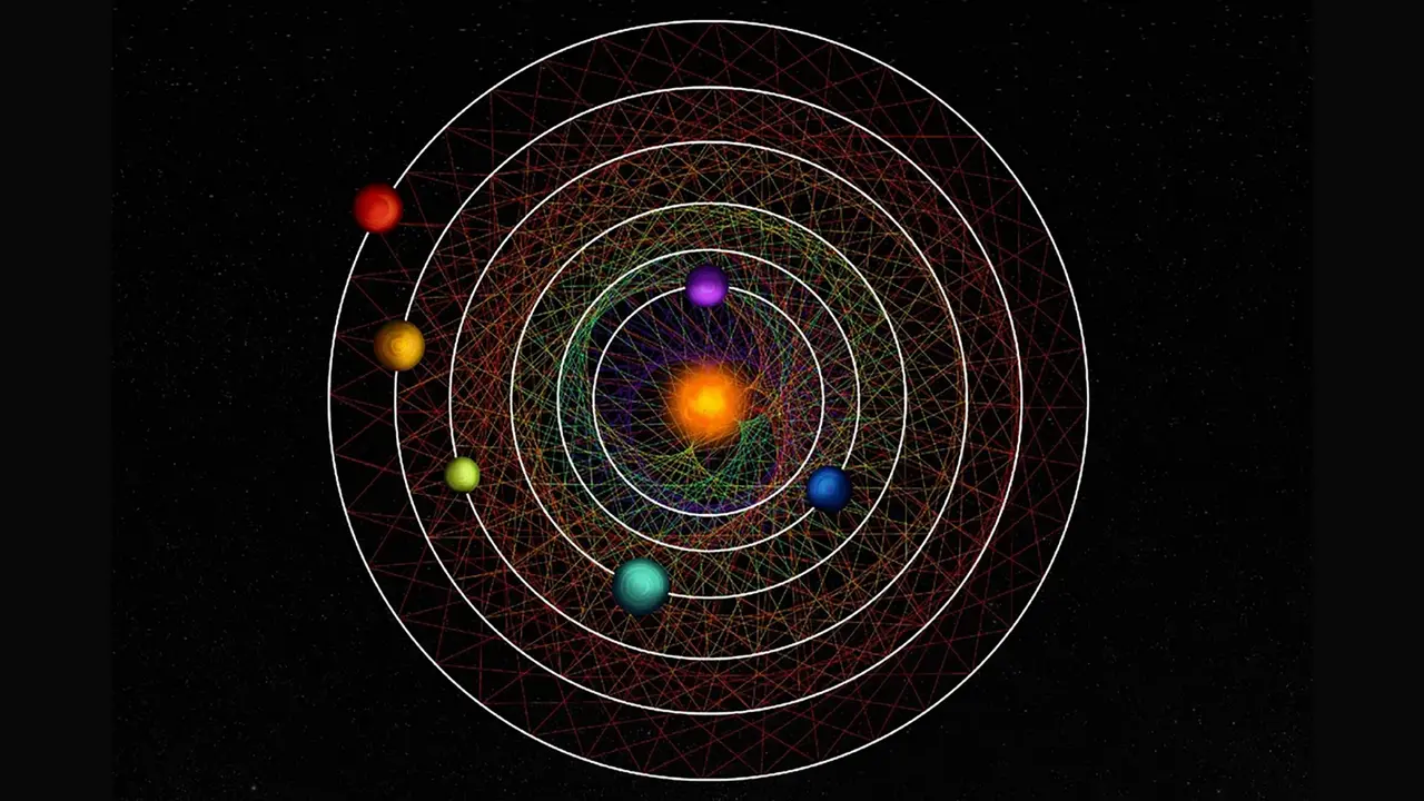 Planetas Da Estrela Hd 110067 Criaram Padrão Geométrico Elegante Por Meio Desuas Órbitas, Semelhantes A Um Relógio (Imagem: Thibaut Roger [Nccr Planets])