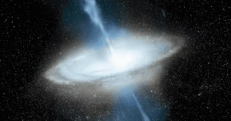 Conceito Artístico Da Galáxia Ngc1068, Com Seu Poderoso Buraco Negro E Disco Deacreção, E Uma Polarização Nunca Antes Vista Em Masers De Água Fora Da Vialáctea. Crédito: Nsf/Aui/Nsf Nrao/S.dagnello