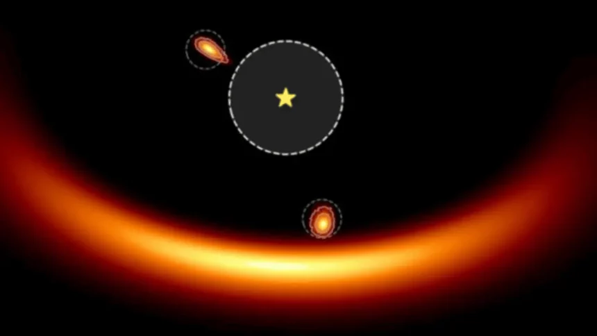 Pds 70B E Pds 70C Orbitando Sua Estrela Pds 70 (Reprodução: Dori Blakely Et. Al/James Webb/The Astronomical Journal)