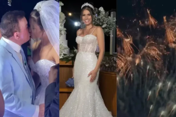 Fogos De Artificil, Bolo De Seis Andares E Dois Vestidos: Veja Todos Os Detalhes Do Casamento De Amado Batista Com Miss