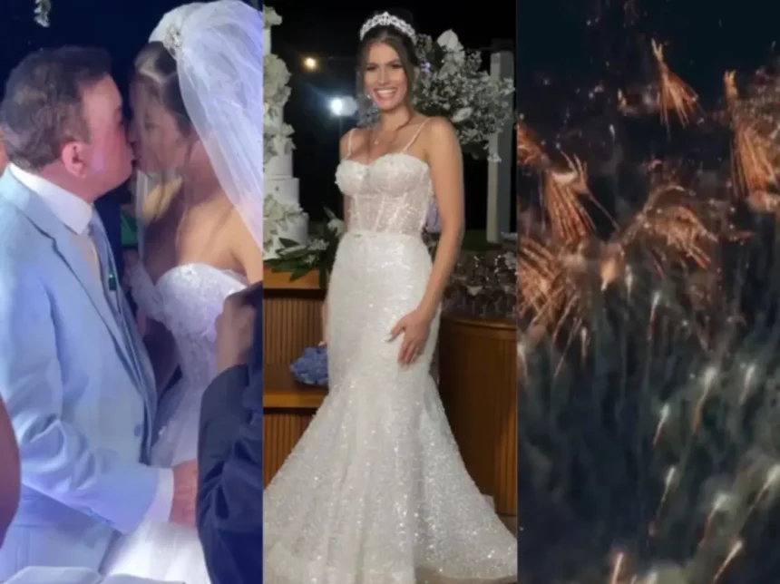 Fogos De Artificil, Bolo De Seis Andares E Dois Vestidos: Veja Todos Os Detalhes Do Casamento De Amado Batista Com Miss