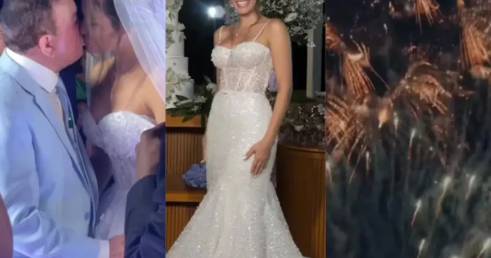 Fogos De Artificil, Bolo De Seis Andares E Dois Vestidos: Veja Todos Os Detalhes Do Casamento De Amado Batista Com Miss